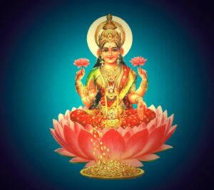 Lakshmi (or lady luck in the west) blessing you on your path to prosperity